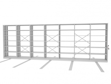 Стеллаж мобильный, серия «Архив» 2400х7000x400 (6+1)