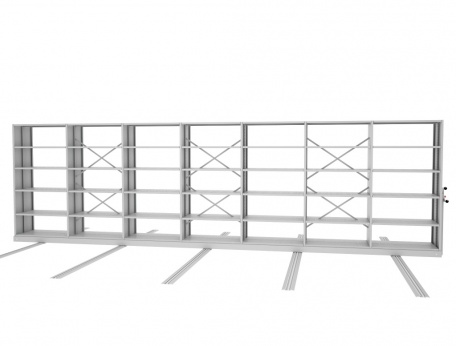 Стеллаж мобильный, серия «Архив» 2025х7000x1000 (5+1)
