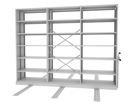 Стеллаж мобильный, серия «Архив» 2400х3000x800 (6+1)