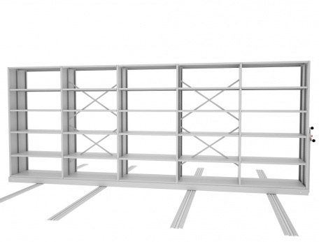 Стеллаж мобильный, серия «Архив» 2025х5000x400 (5+1)